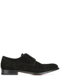 Черные замшевые туфли дерби от Santoni
