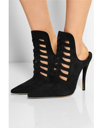 Черные замшевые туфли с вырезом от Versace