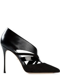 Черные замшевые туфли с вырезом от Sergio Rossi