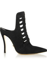 Черные замшевые туфли с вырезом от Versace