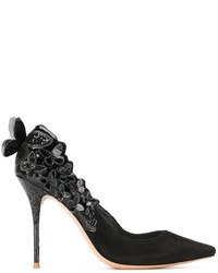 Черные замшевые туфли с вышивкой от Sophia Webster