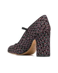 Черные замшевые туфли с принтом от Chie Mihara