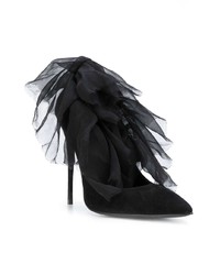 Черные замшевые туфли с украшением от Maison Ernest