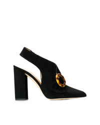 Черные замшевые туфли с украшением от Chloe Gosselin