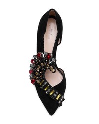 Черные замшевые туфли с украшением от Paula Cademartori