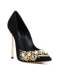 Черные замшевые туфли с украшением от Casadei