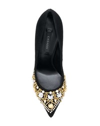 Черные замшевые туфли с украшением от Casadei