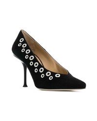 Черные замшевые туфли с украшением от Sergio Rossi