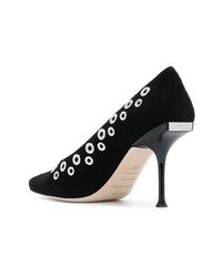 Черные замшевые туфли с украшением от Sergio Rossi