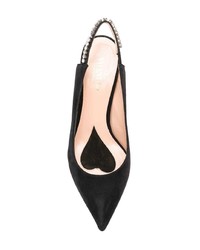 Черные замшевые туфли с украшением от Valentino