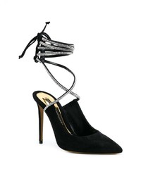 Черные замшевые туфли с украшением от Alexandre Vauthier