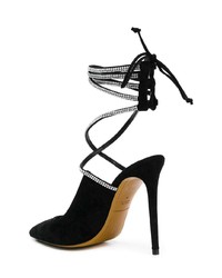 Черные замшевые туфли с украшением от Alexandre Vauthier