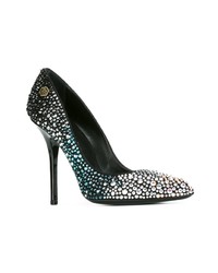 Черные замшевые туфли с украшением от Philipp Plein