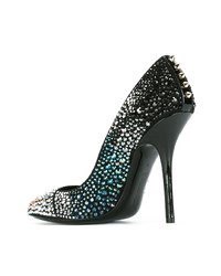 Черные замшевые туфли с украшением от Philipp Plein