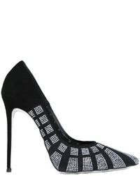Черные замшевые туфли с украшением от Rene Caovilla