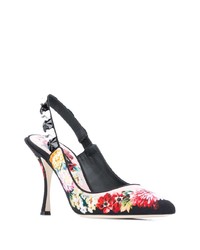 Черные замшевые туфли с цветочным принтом от Dolce & Gabbana
