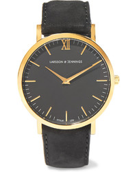 Женские черные замшевые часы от Larsson & Jennings