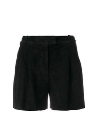 Женские черные замшевые шорты со складками от Salvatore Santoro