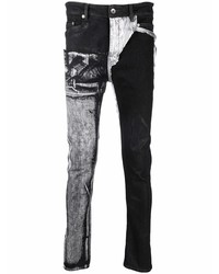 Мужские черные зауженные джинсы в стиле пэчворк от Rick Owens DRKSHDW
