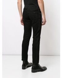 Мужские черные зауженные джинсы с вышивкой от Dolce & Gabbana