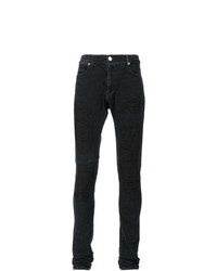Мужские черные зауженные джинсы с вышивкой от RtA