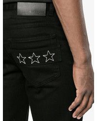 Мужские черные зауженные джинсы с вышивкой от Givenchy