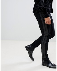 Мужские черные зауженные джинсы с принтом от ASOS DESIGN