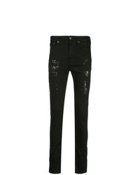 Мужские черные зауженные джинсы с принтом от Hysteric Glamour