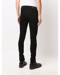 Мужские черные зауженные джинсы с принтом от Amiri