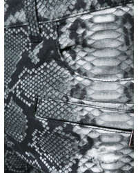 Мужские черные зауженные джинсы с принтом от Balmain