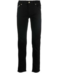 Мужские черные зауженные джинсы с принтом от VERSACE JEANS COUTURE