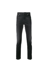 Черные зауженные джинсы с украшением