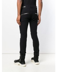 Мужские черные зауженные джинсы с украшением от Balmain