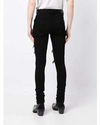 Мужские черные зауженные джинсы с украшением от Amiri