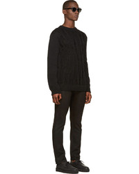 Мужские черные зауженные джинсы от Helmut Lang