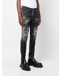 Мужские черные зауженные джинсы от DSQUARED2