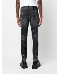 Мужские черные зауженные джинсы от DSQUARED2