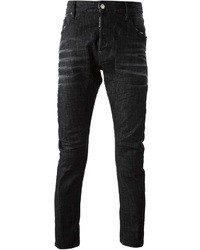 Мужские черные зауженные джинсы от DSquared
