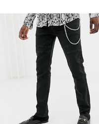 Мужские черные зауженные джинсы от Heart & Dagger