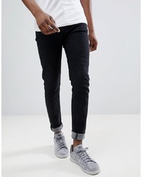 Мужские черные зауженные джинсы от Hoxton Denim