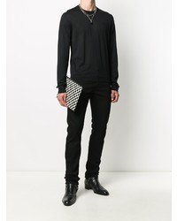 Мужские черные зауженные джинсы от Versace