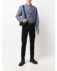 Мужские черные зауженные джинсы от Pt01