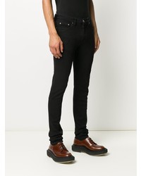 Мужские черные зауженные джинсы от Etro