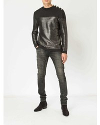 Мужские черные зауженные джинсы от Balmain