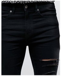 Мужские черные зауженные джинсы от Reclaimed Vintage