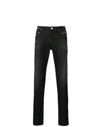 Мужские черные зауженные джинсы от Versace Collection