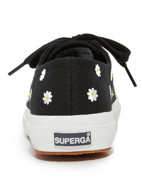 Женские черные кеды из плотной ткани от Superga