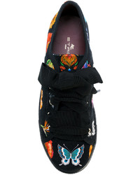 Женские черные кеды с принтом от Etro