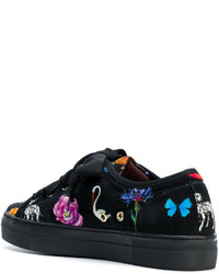 Женские черные кеды с принтом от Etro