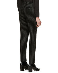Мужские черные классические брюки в вертикальную полоску от Saint Laurent